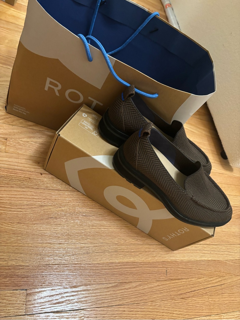 Rothy's Brown Knit Lug Loafers with Heel